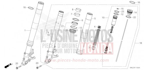 FOURCHETTE AVANT CBR600R3R de 2024